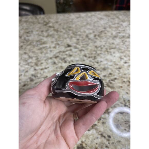 Terra Cotta Hand-Painted Mini Jack O Lantern Pumpkin Figurine - Picture 7 of 11